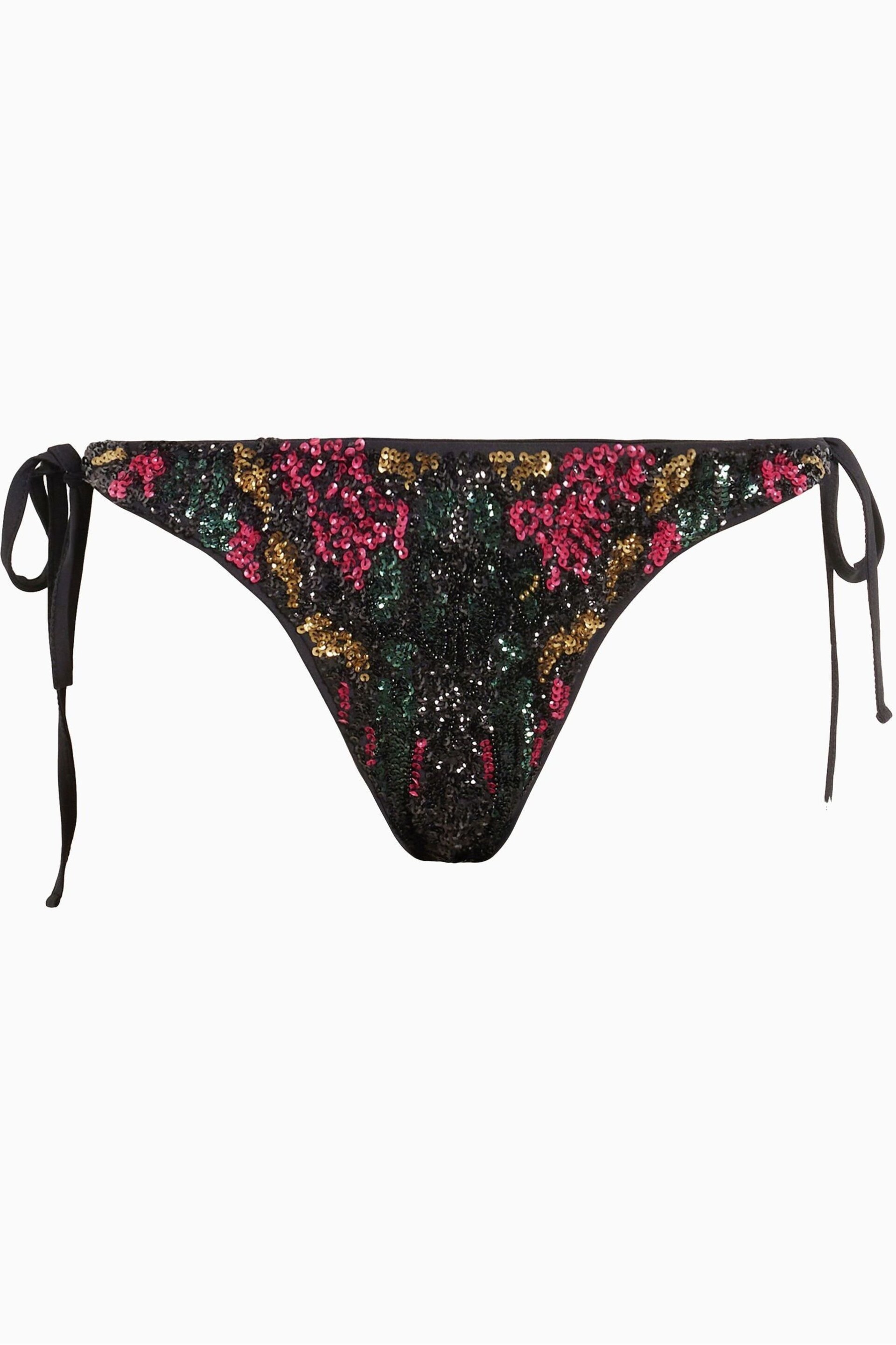 AllSaints Black Embroidered Jamilia Bikini Bottoms - Image 5 of 5