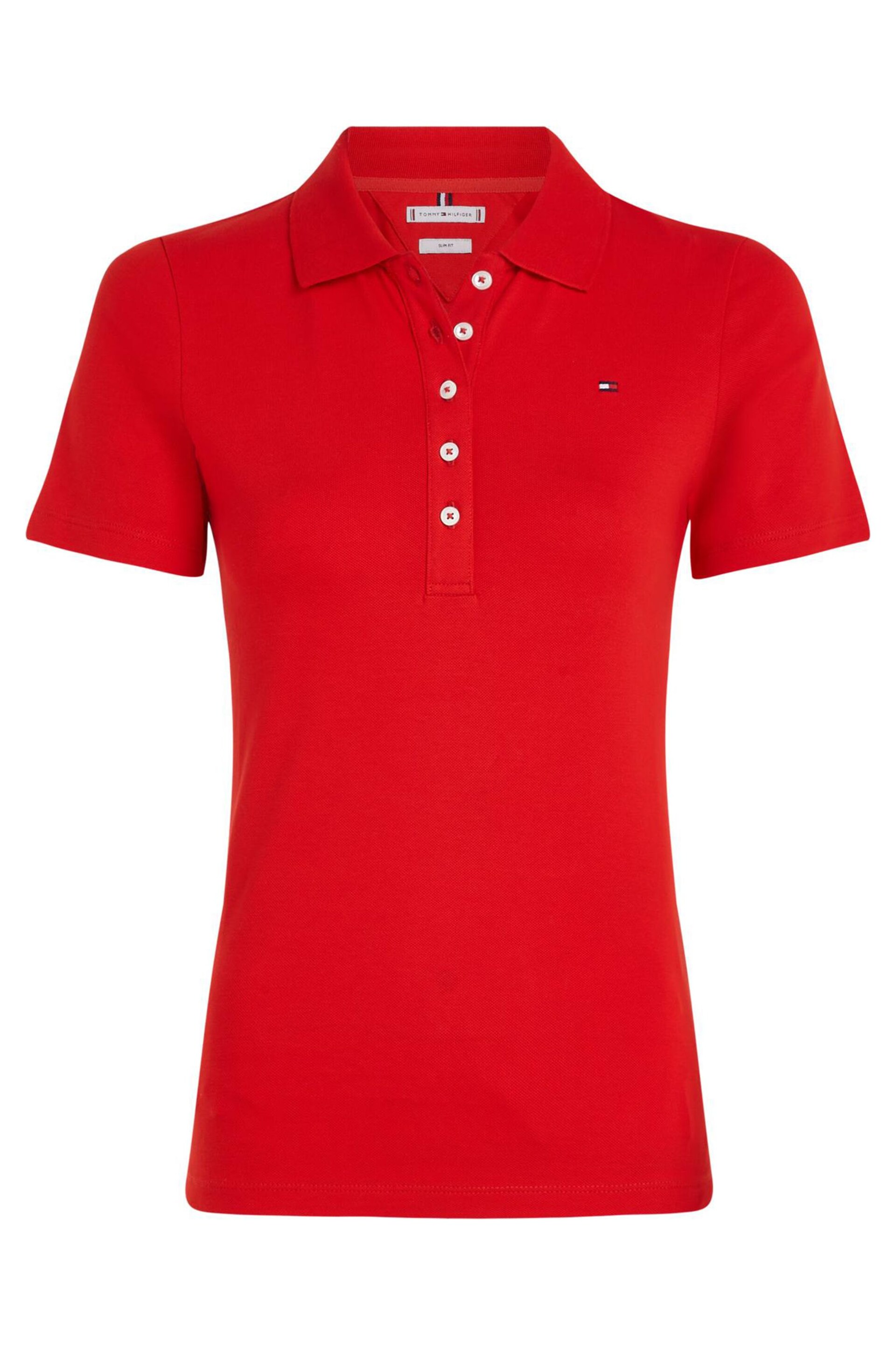 Tommy Hilfiger Slim Red 1985 Pique Polo Shirt - Image 1 of 5