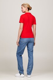 Tommy Hilfiger Slim Red 1985 Pique Polo Shirt - Image 4 of 5