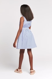U.S. Polo Assn. Girls Blue Striped Sleeveless Shirt Dress - Image 3 of 6