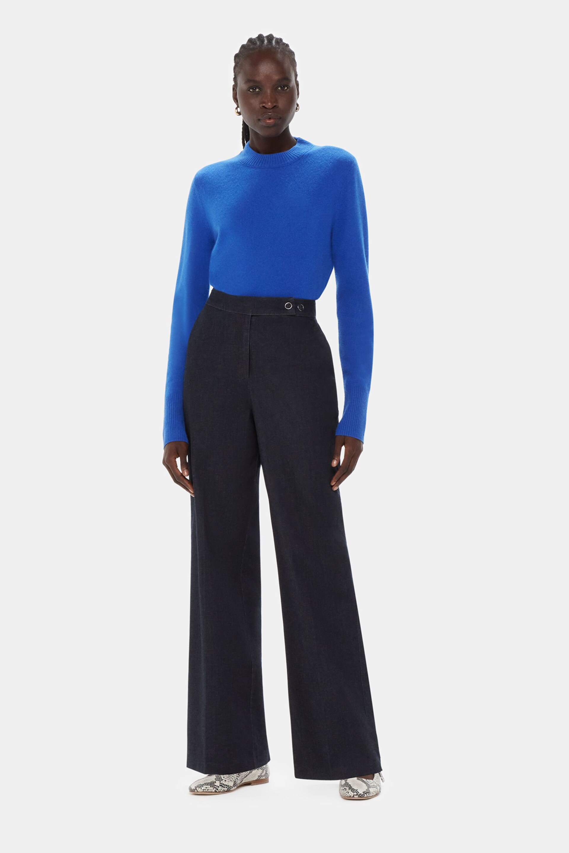 Whistles Blue Joanna Denim Straight Trousers - Image 4 of 5