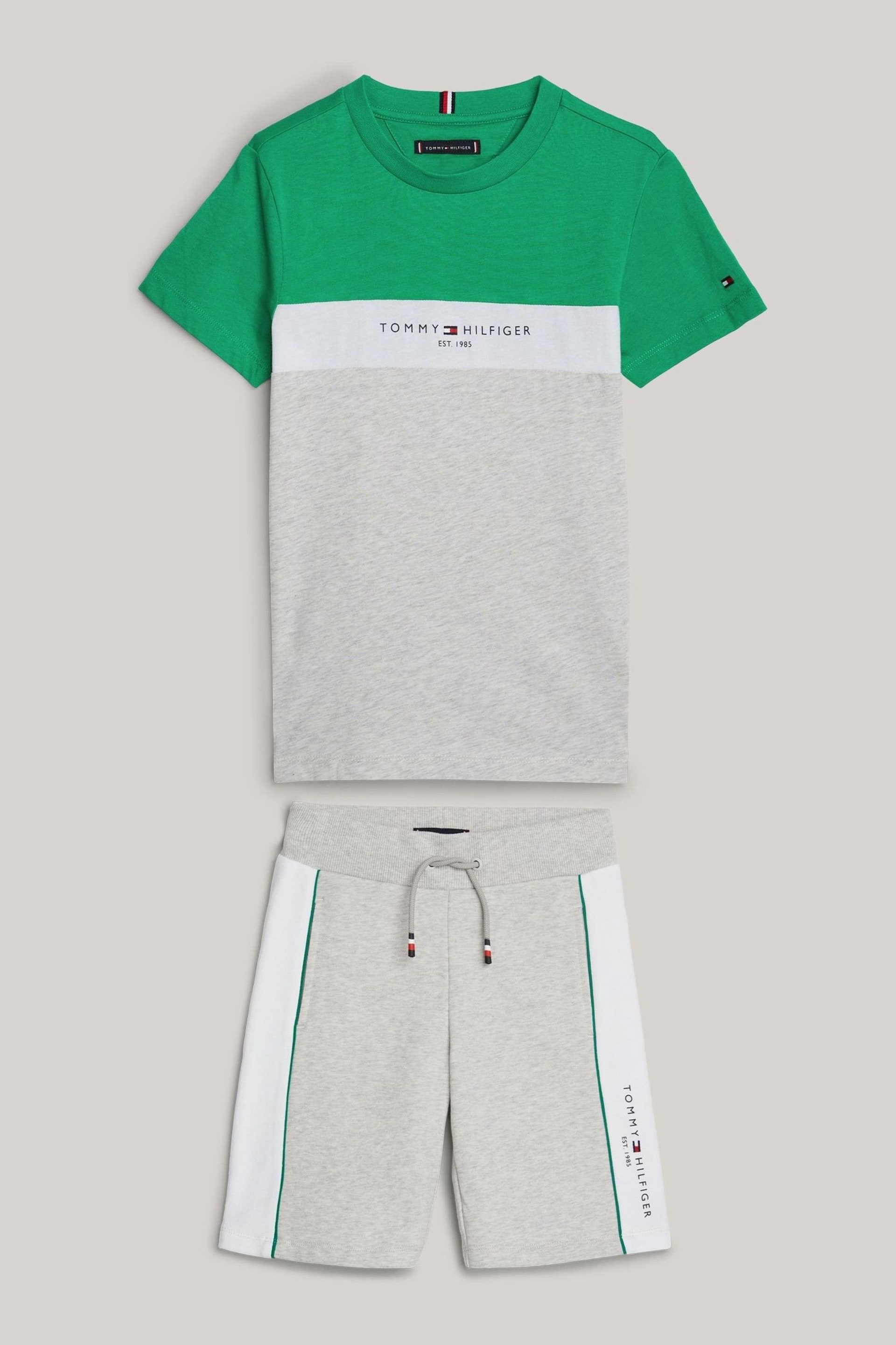 Tommy Hilfiger Green Essential Colorblock Shorts Set - Image 5 of 5