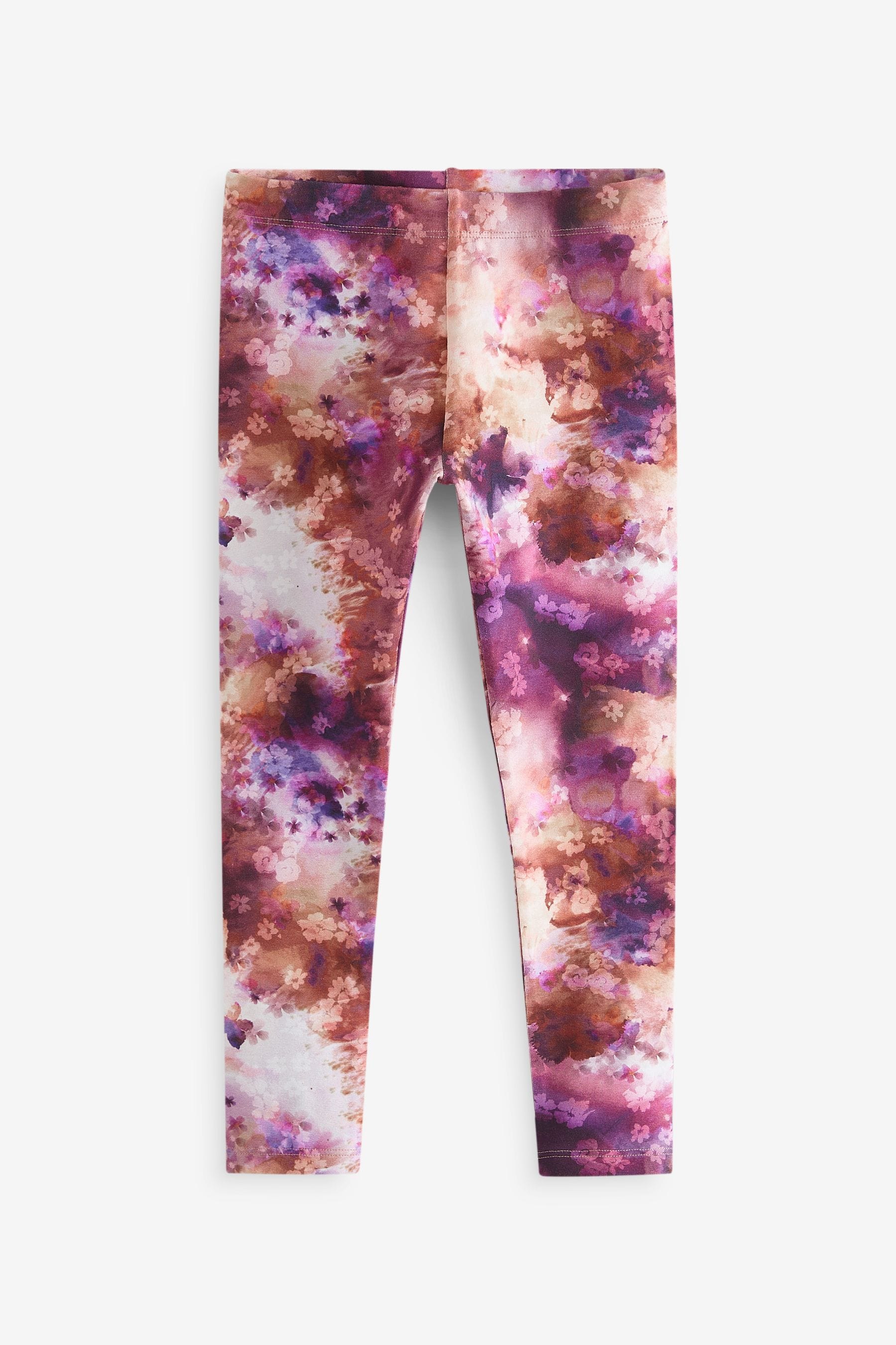 Buy Purple Pink Floral Printed Leggings 3 16yrs from the Next UK online shop