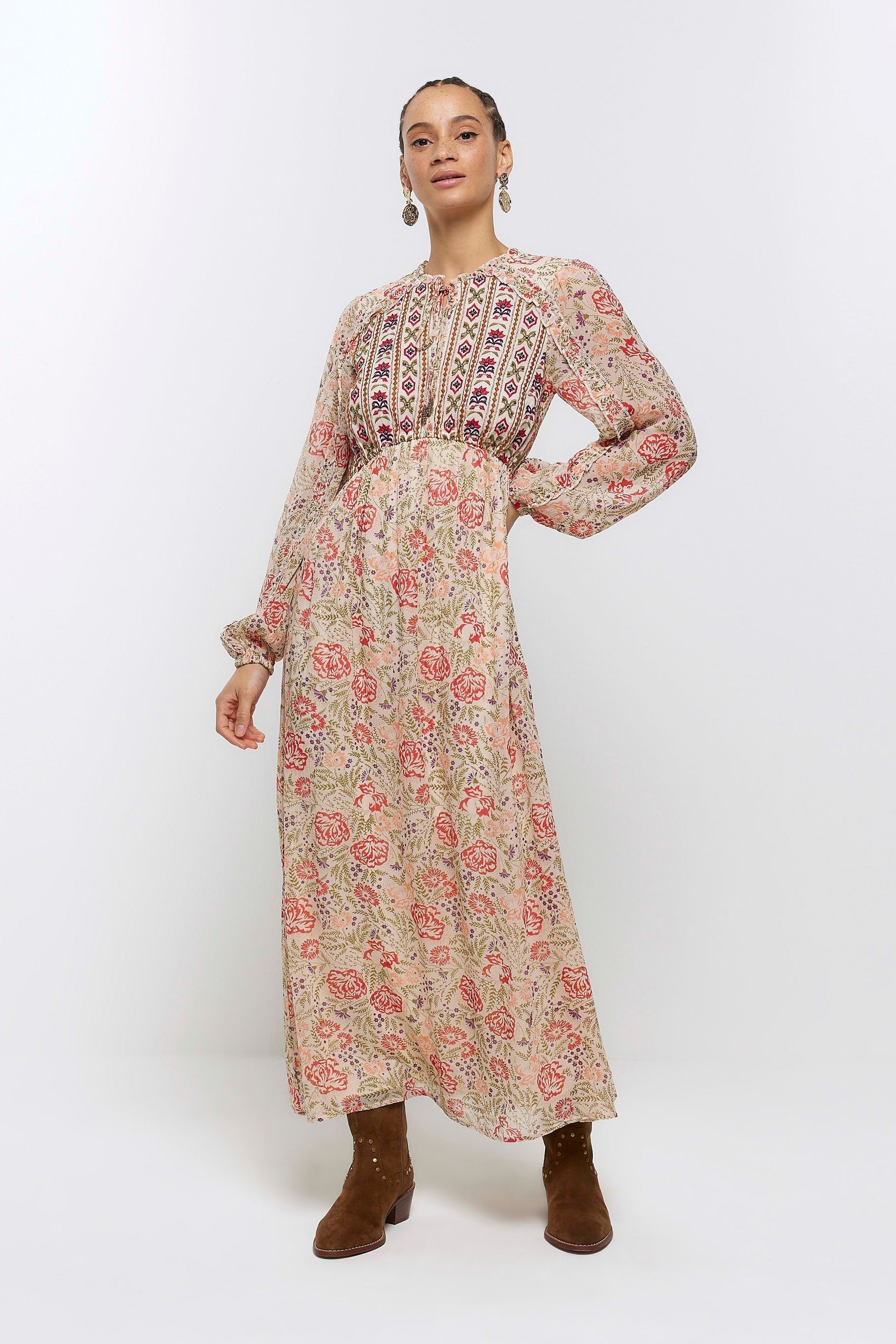 Embellished smock dress top