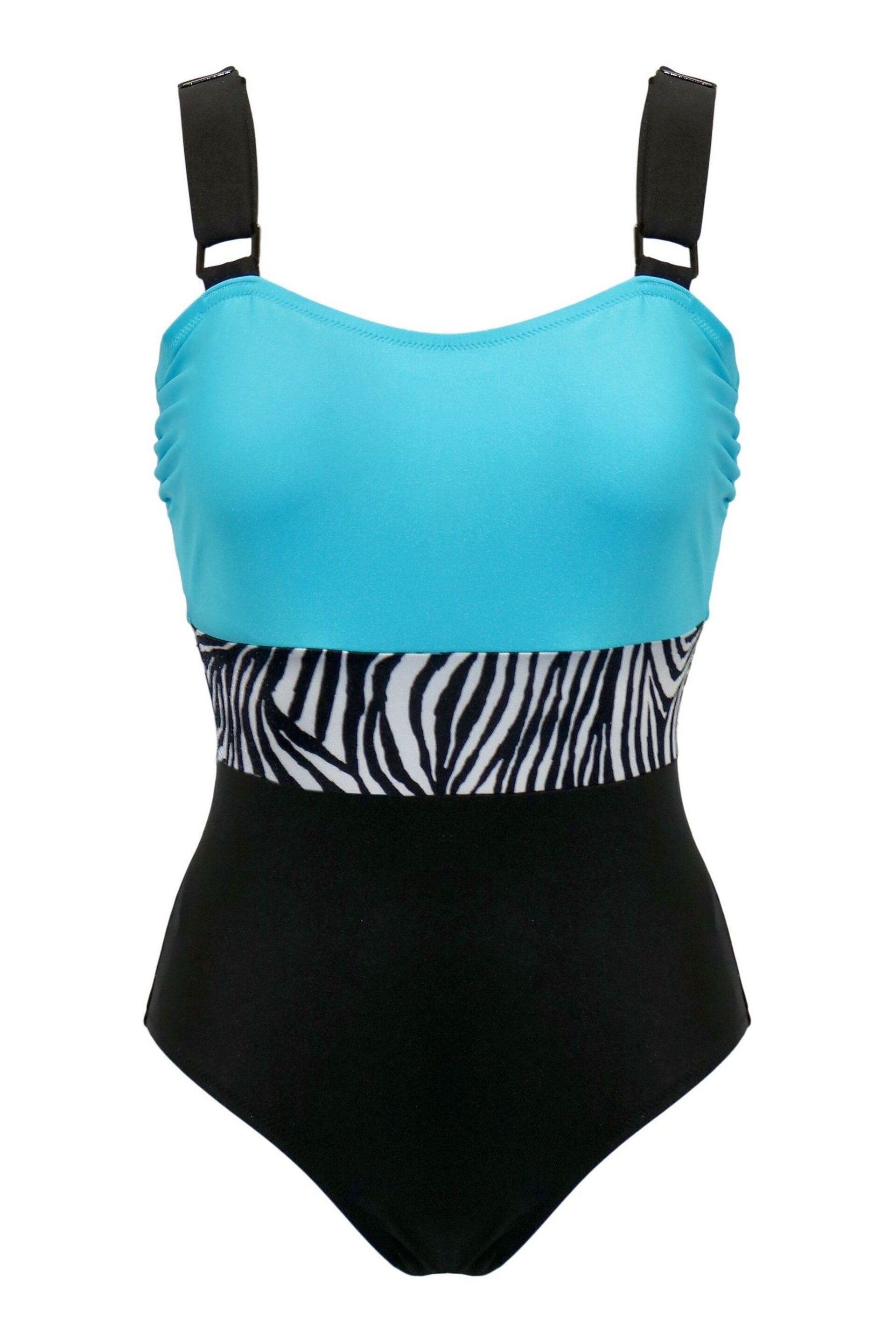 Pour Moi Animal Colour Block Control Swimsuit - Image 3 of 4