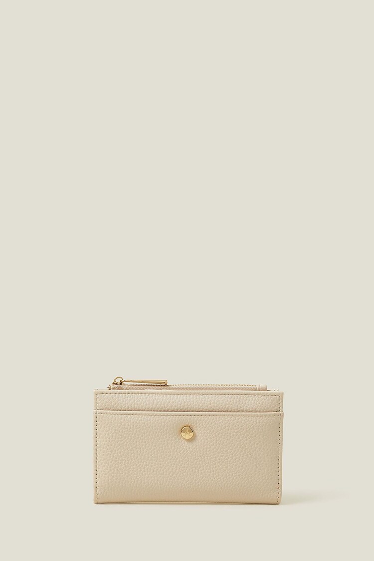 Accessorize Cream Medium Slimline Wallet - Image 1 of 3