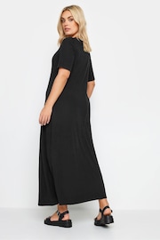 Yours Curve Black Ribbed Swing Maxi Dress - Image 3 of 4
