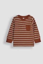 JoJo Maman Bébé Toffee Brown Stripe Top - Image 1 of 3