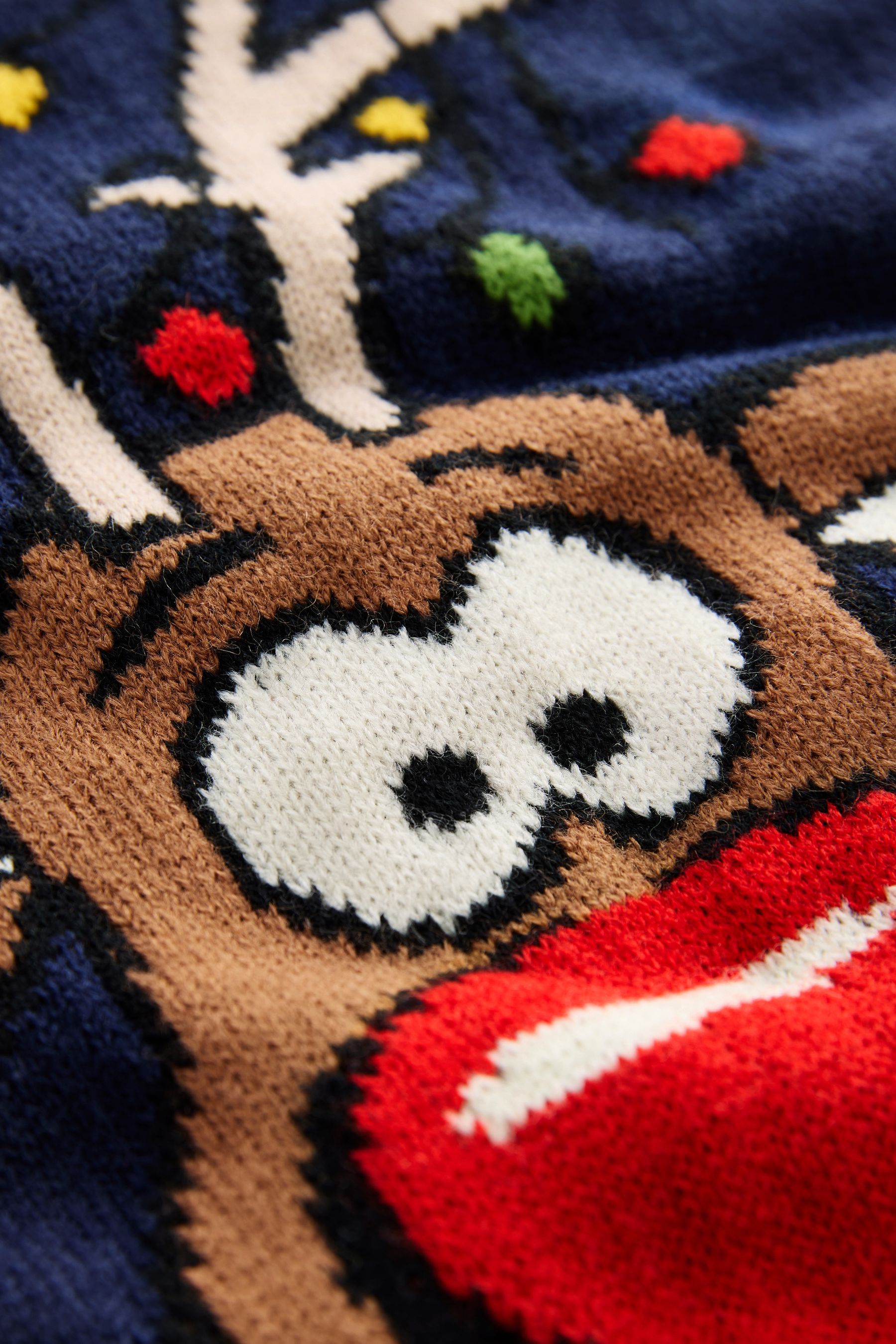 Buy Navy Blue Rudolph Crew Neck Regular Fit Christmas Jumper from the Next UK online shop