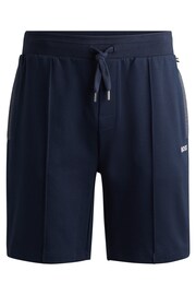 BOSS Blue Drawstring Cotton Pique Blend Jersey Shorts - Image 5 of 5