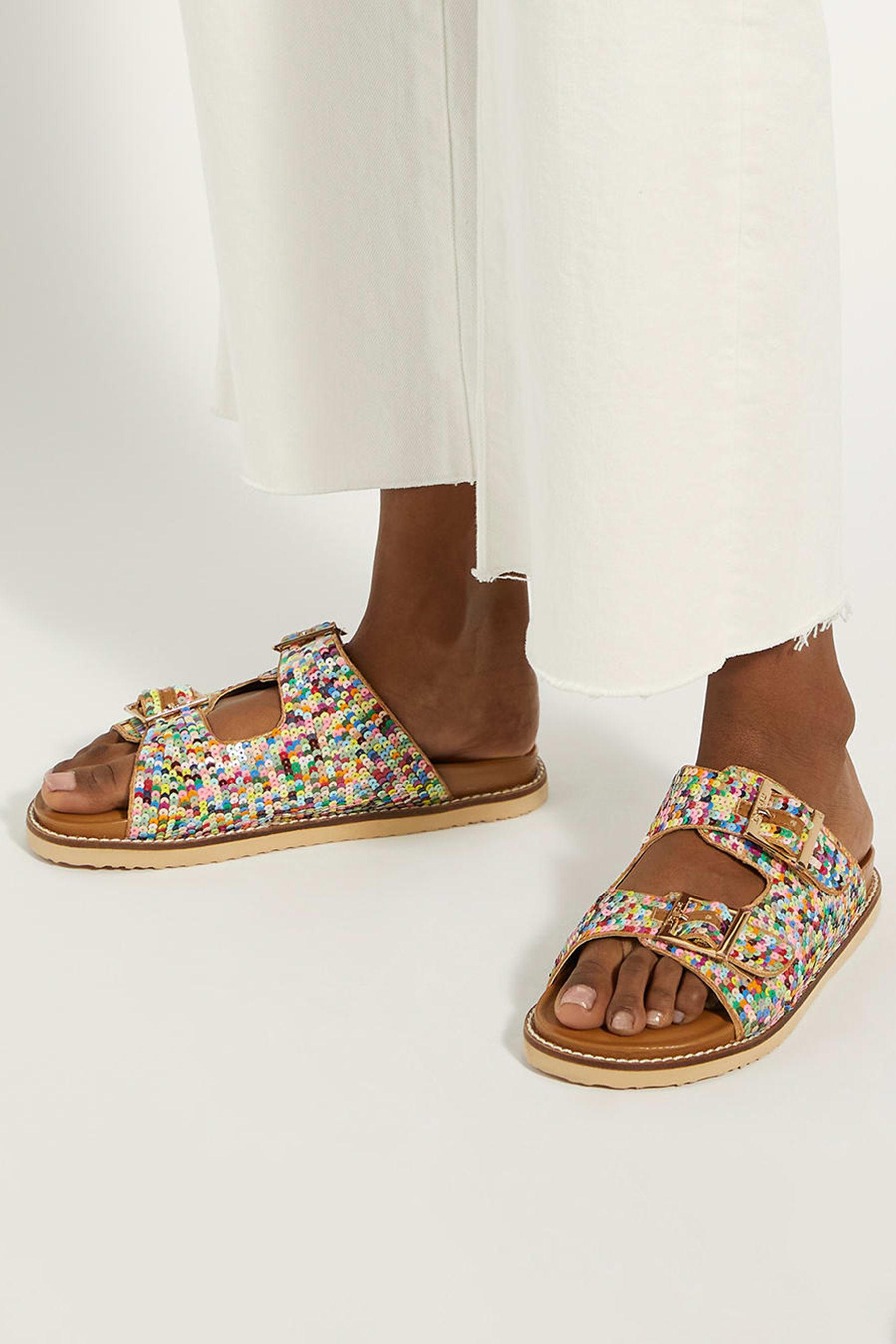 Dune animal print sandals top