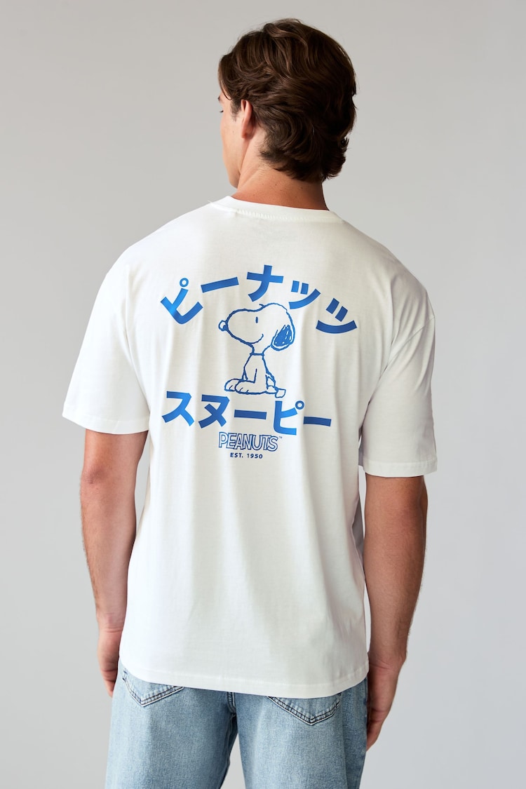 White Blue Japanese - 100% Cotton Snoopy Licence T-Shirt - 圖片 2，共 8