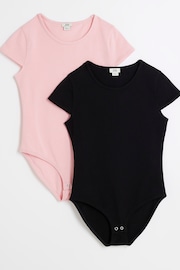 River Island Pink Girls Scoop 100% Cotton Bodysuits 2 Pack - Image 4 of 6