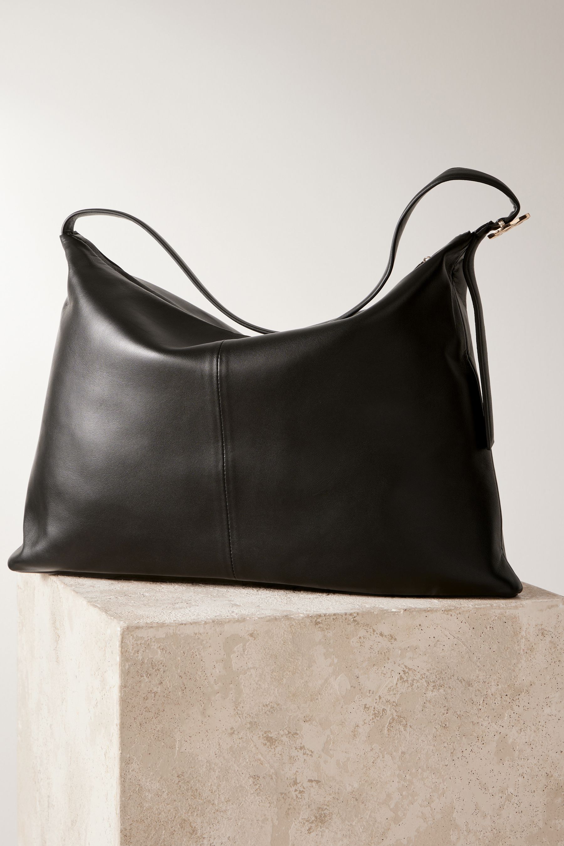 Buy Black Leather Slouch Shoulder Bag from the Next UK online shop