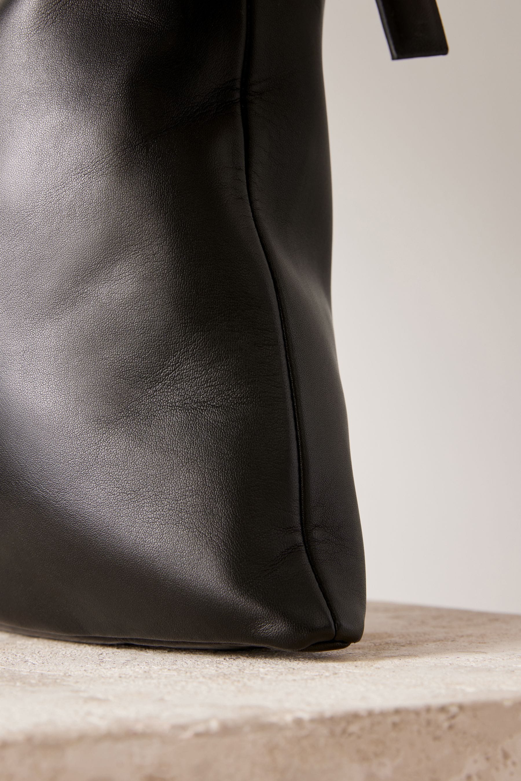NEXT Black Leather Slouch Shoulder Bag one Womens