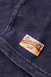 SUPERDRY Blue SUPERDRY Cali Sticker Fitted T-Shirt - Image 6 of 6