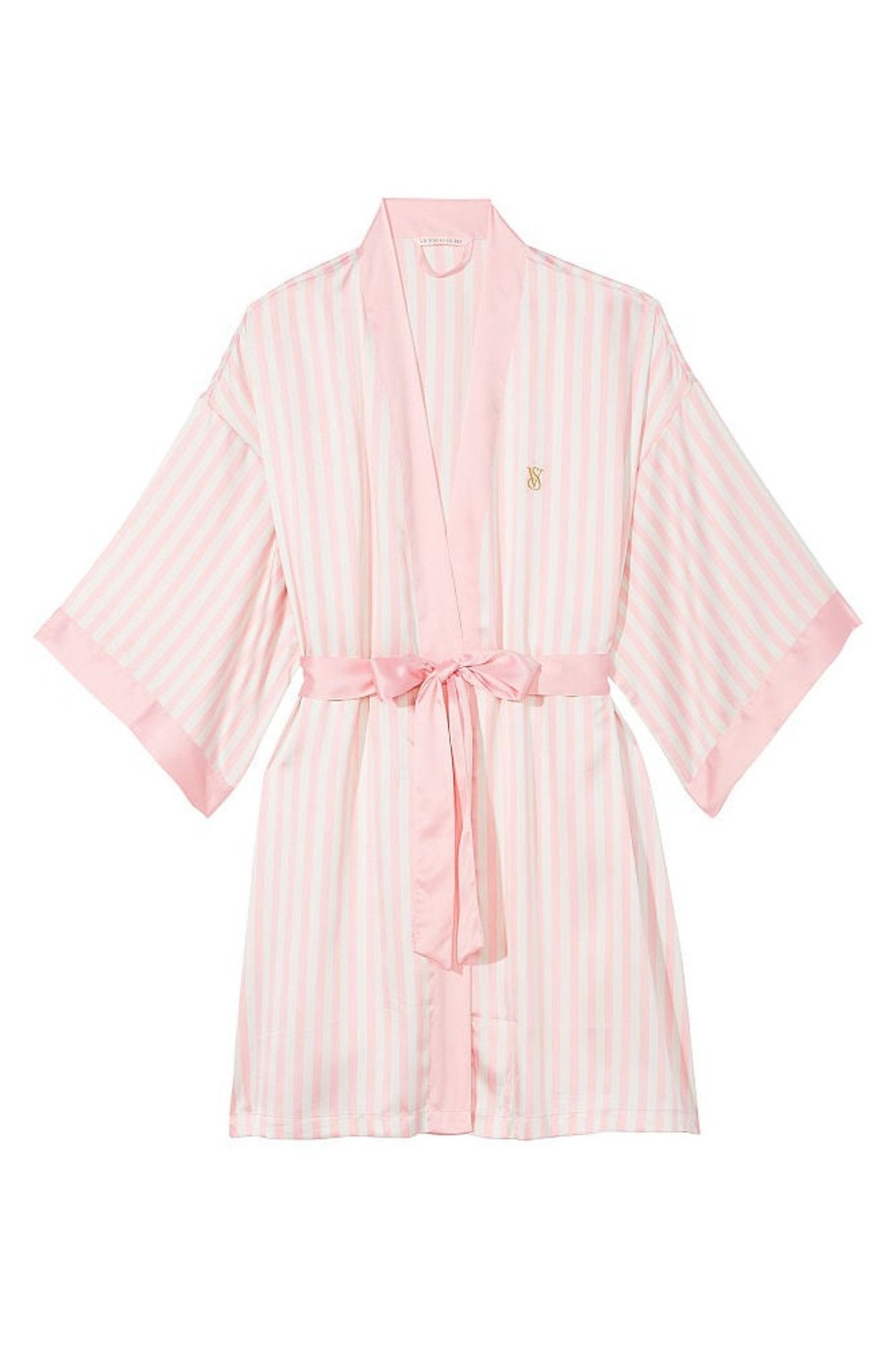 Buy Victoria s Secret Pink Iconic Stripe Satin Robe from the Next UK online shop