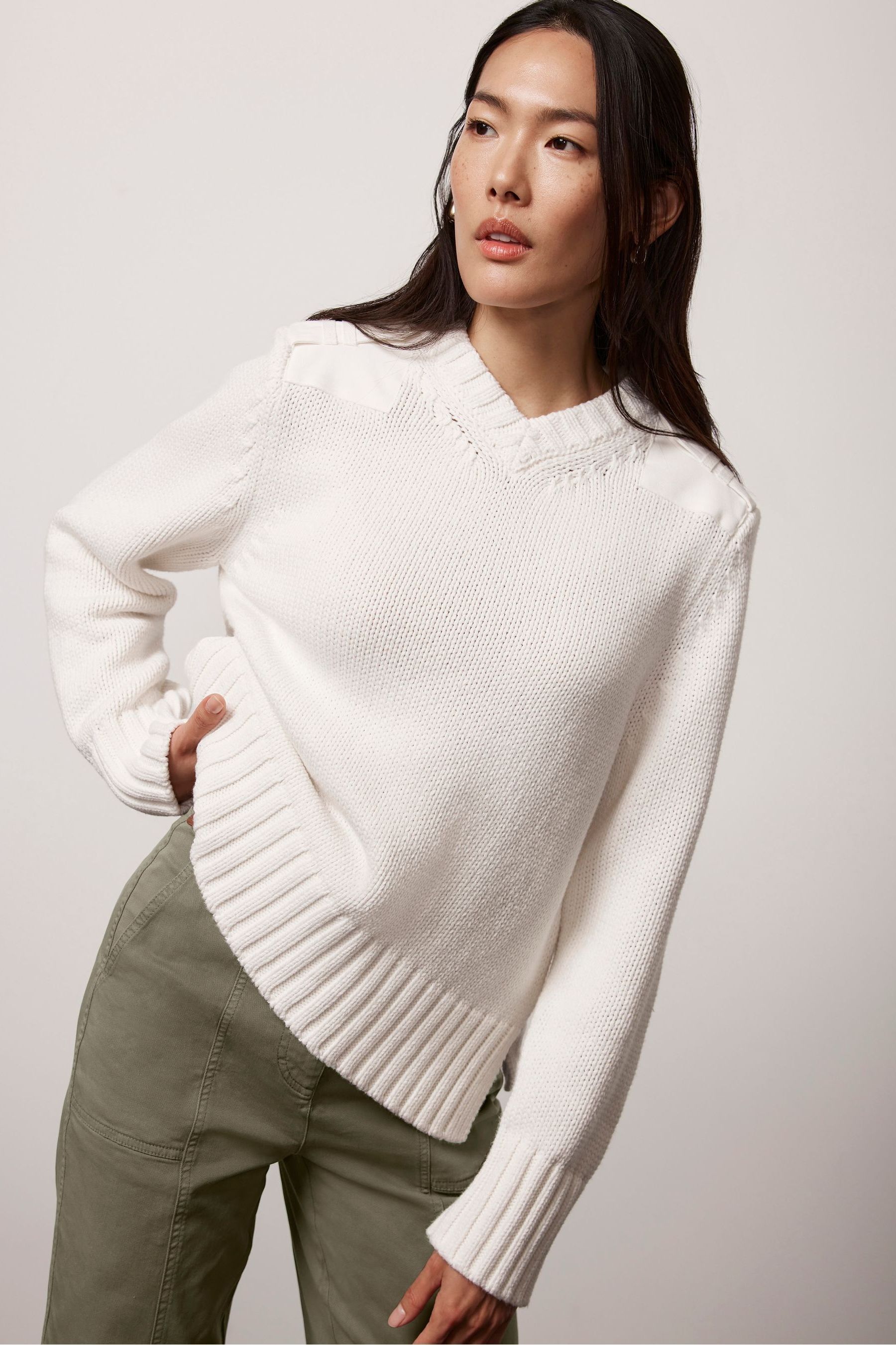Buy Mint Velvet White Utility Knit Jumper from Next Austria