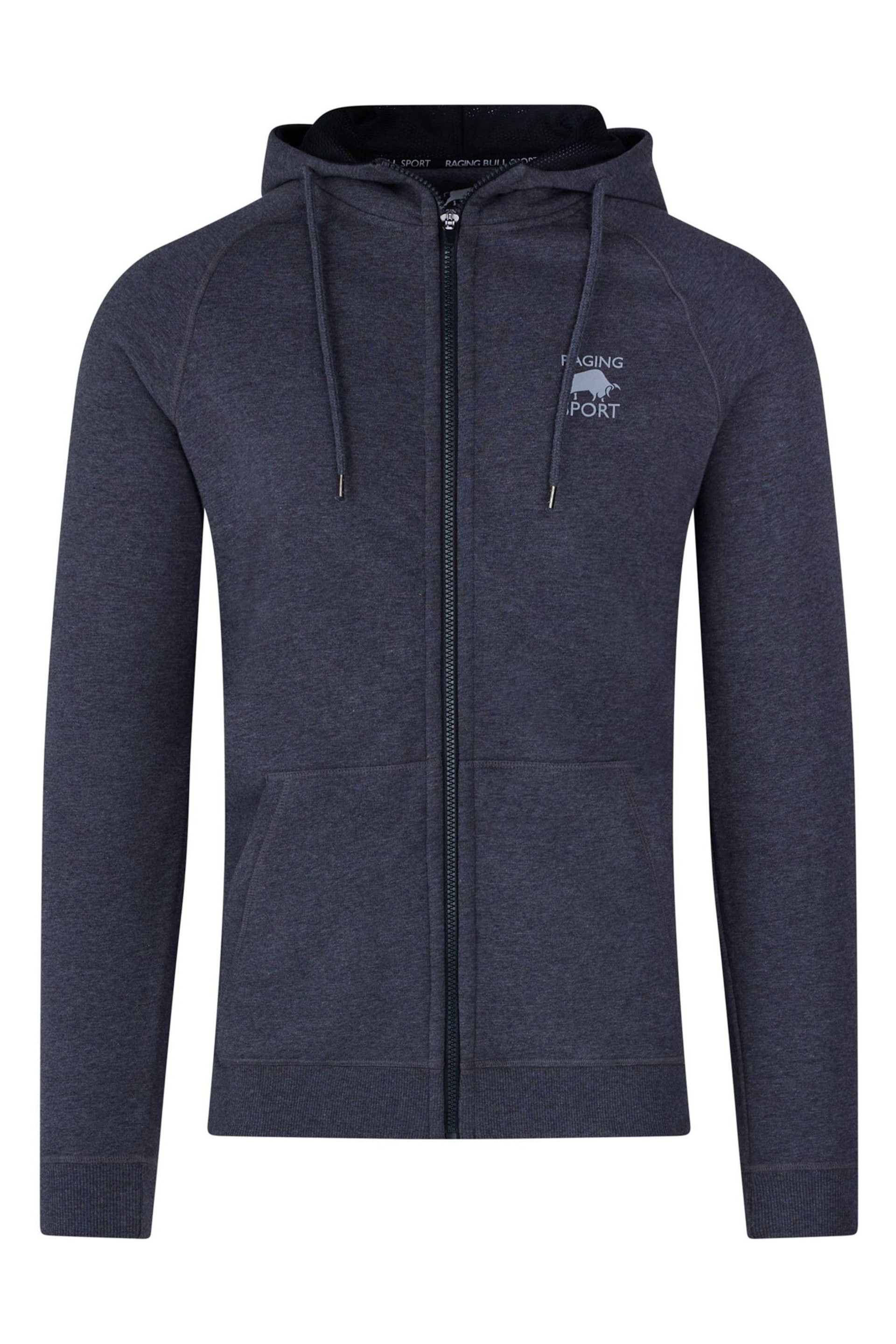 Raging Bull Grey Zip Through Hoodie - Image 6 of 7