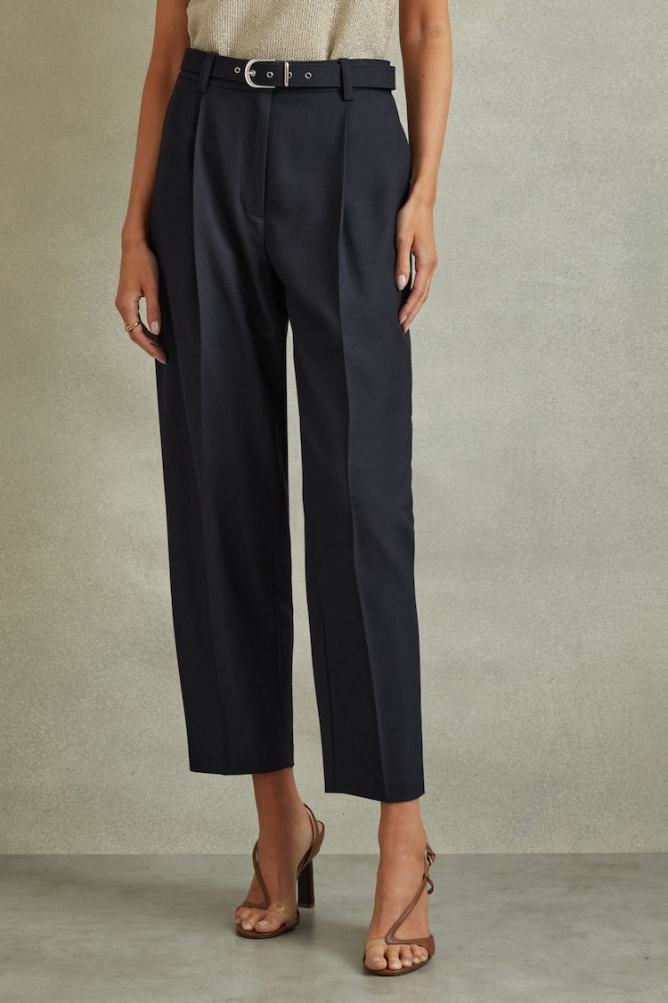 Reiss Freja Tapered Belted Trousers - Image 1 of 7