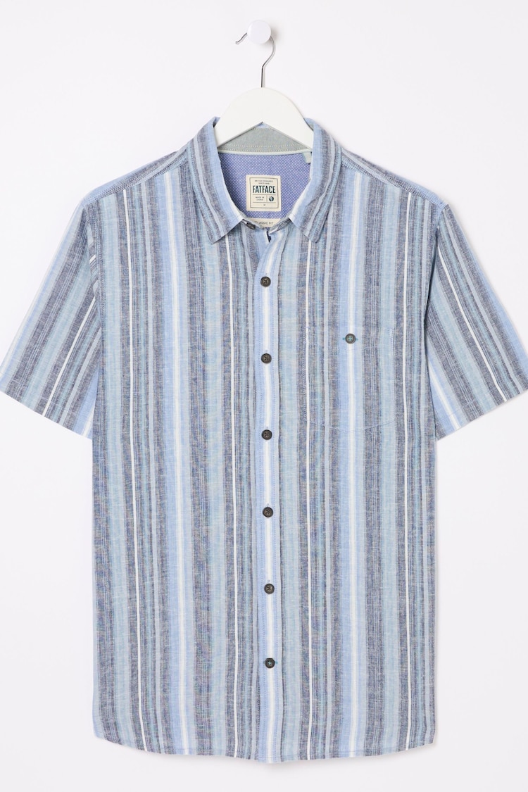 FatFace Ventnor Blue Variegated Stripe Shirt - Image 9 of 9