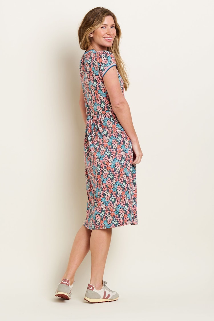 Brakeburn Red 100% Cotton Millie Midi Dress - Image 2 of 4