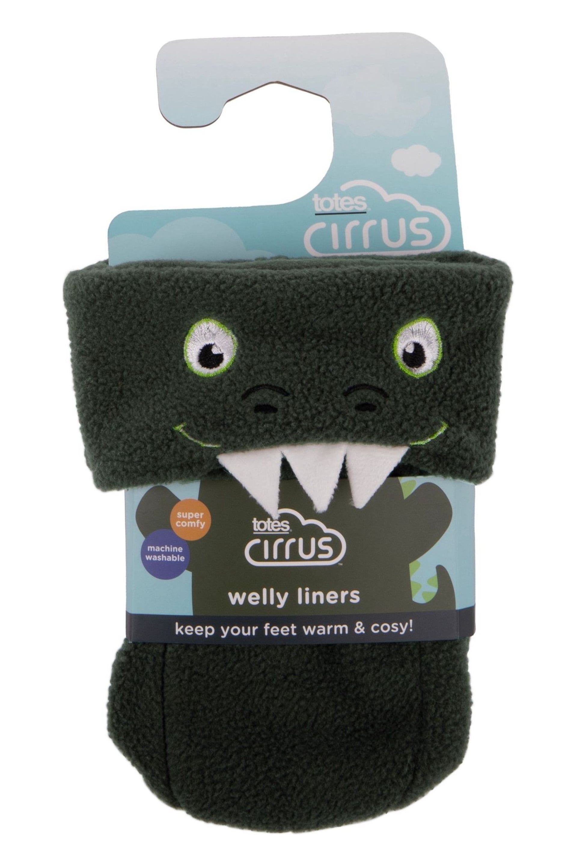 Totes Green Childrens Dinosaur Welly Liner Socks - Image 2 of 5