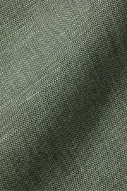 Charles Tyrwhitt Green Slim Fit Plain Short Sleeve Pure Linen Shirt - Image 5 of 5