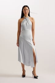 Ted Baker Grey Masae Twist Neck Midi Dress - Image 1 of 5