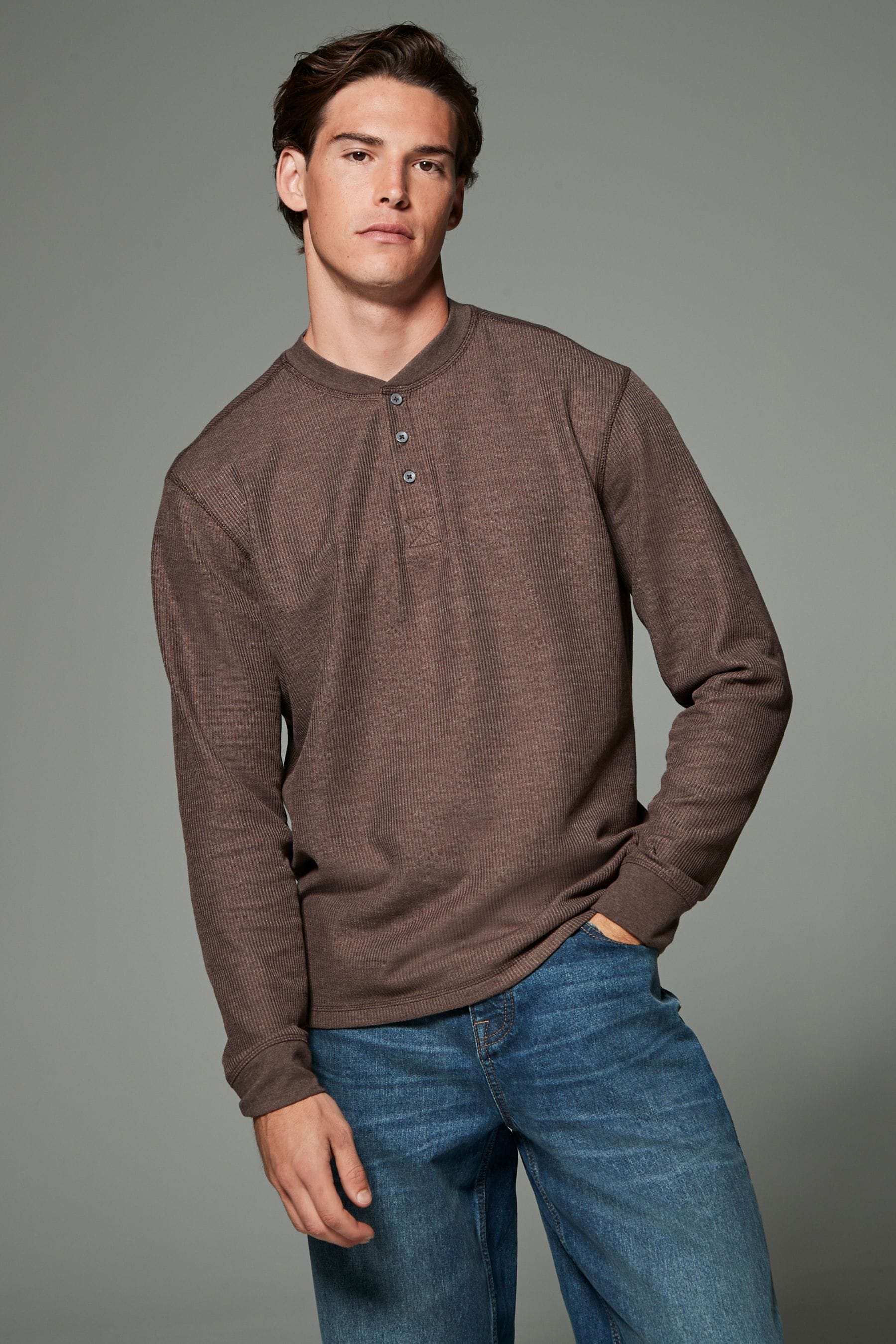 Brown long sleeve t shirt dress sales