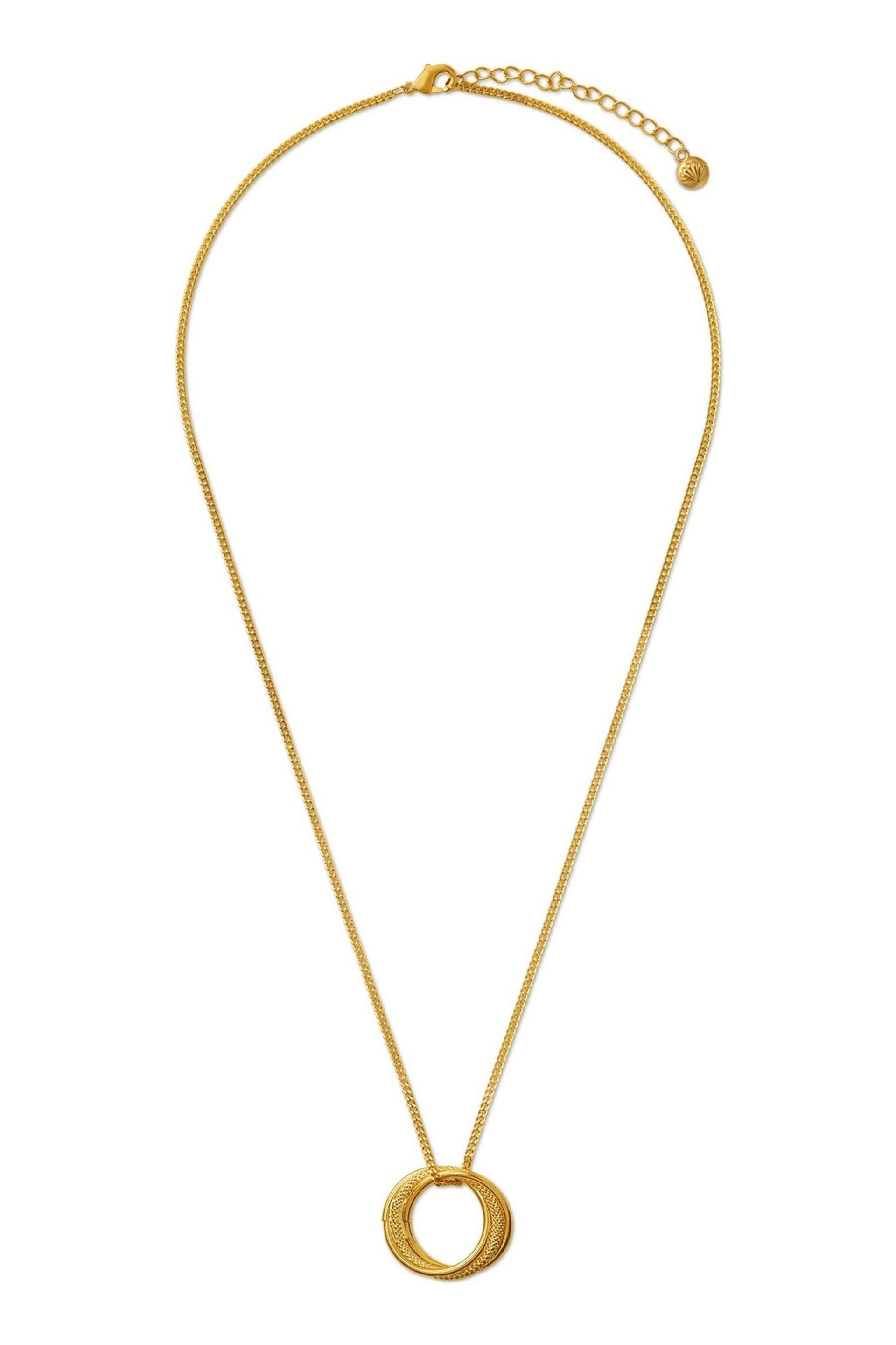 Orelia London 18k Gold Plating Textured Interlocking Open Circle 18" Necklace - Image 1 of 2
