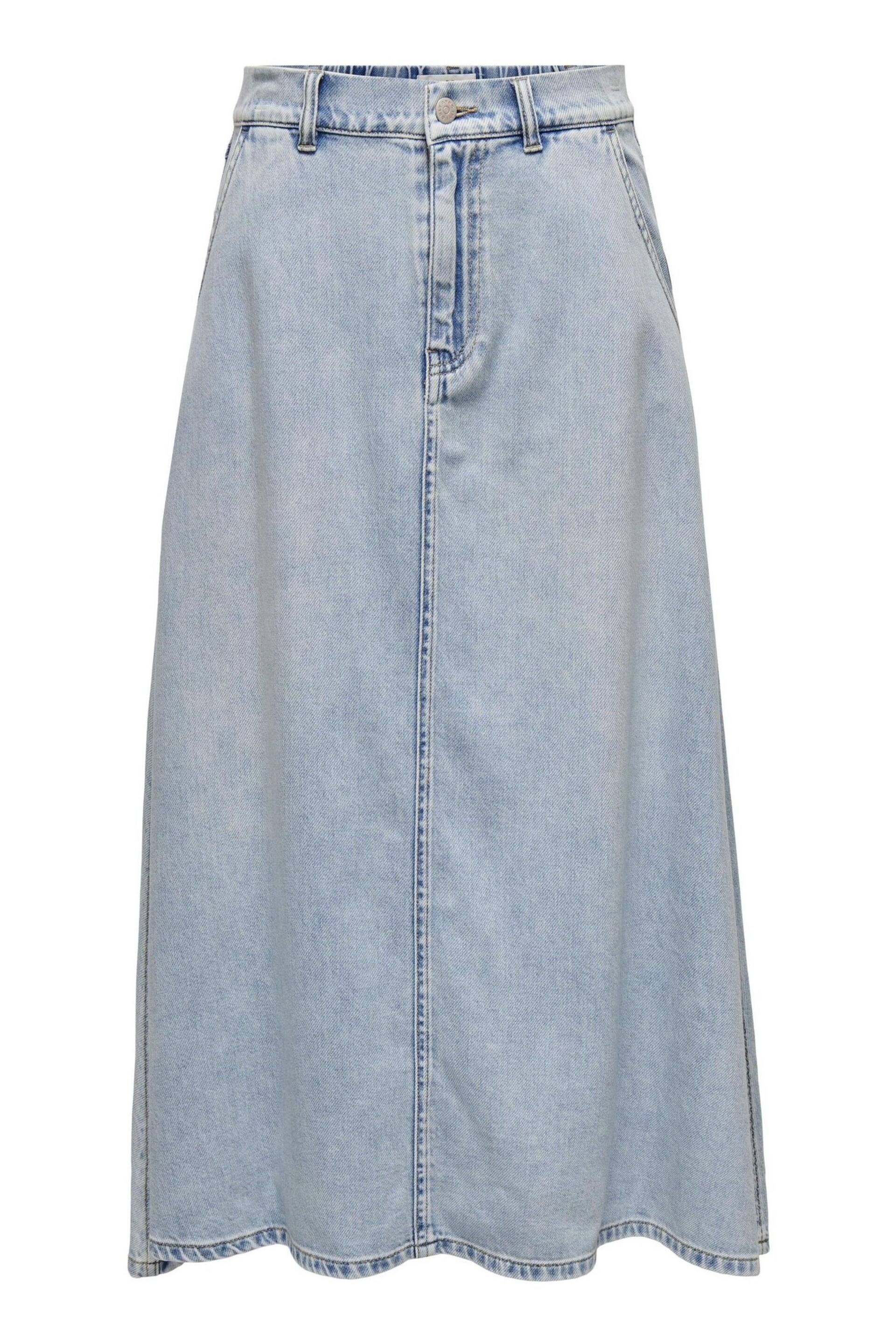 ONLY Blue Relaxed Fit Denim Maxi Skirt - Image 5 of 6
