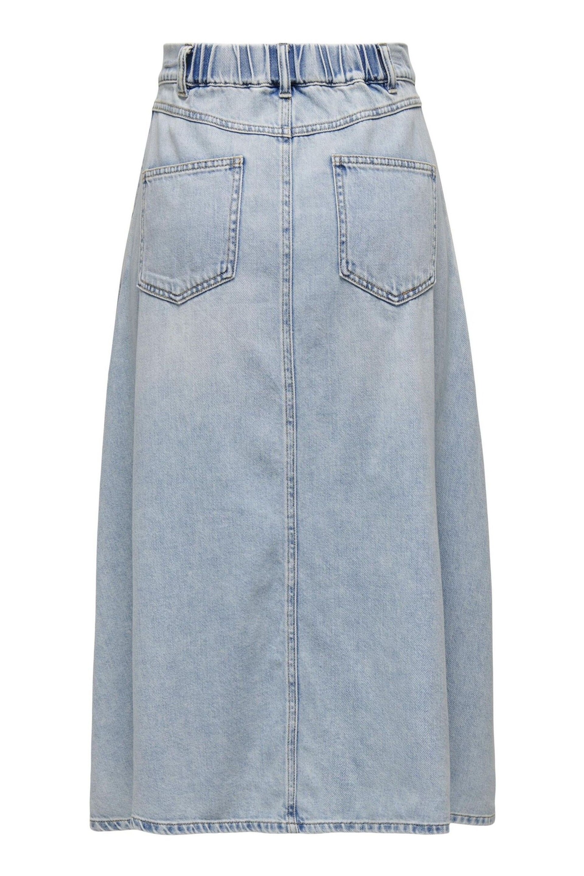 ONLY Blue Relaxed Fit Denim Maxi Skirt - Image 6 of 6