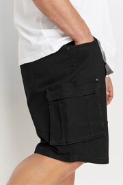 BadRhino Big & Tall Black Elasticated Waist Denim Shorts - Image 3 of 5