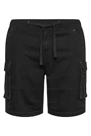 BadRhino Big & Tall Black Elasticated Waist Denim Shorts - Image 4 of 5