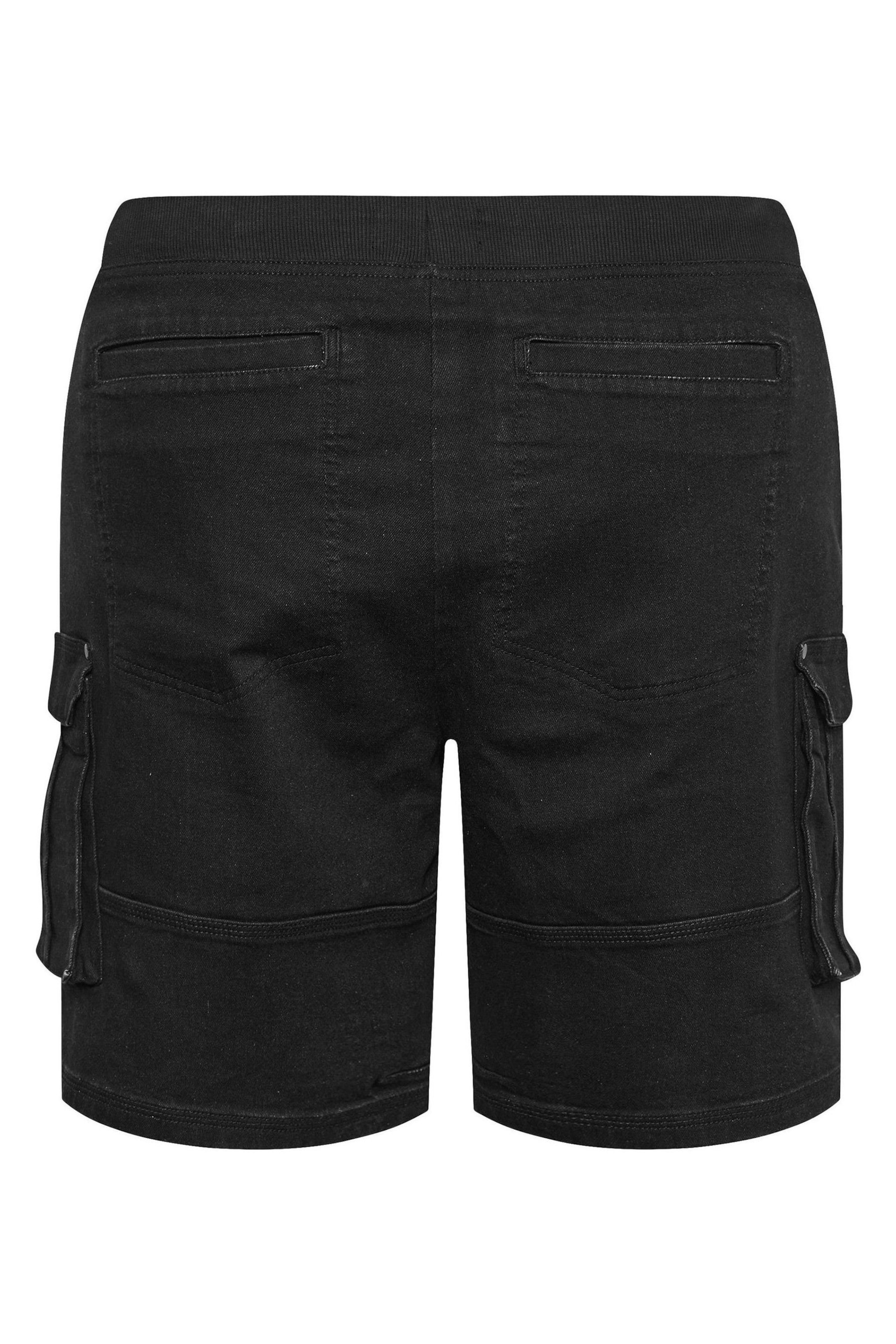 BadRhino Big & Tall Black Elasticated Waist Denim Shorts - Image 5 of 5