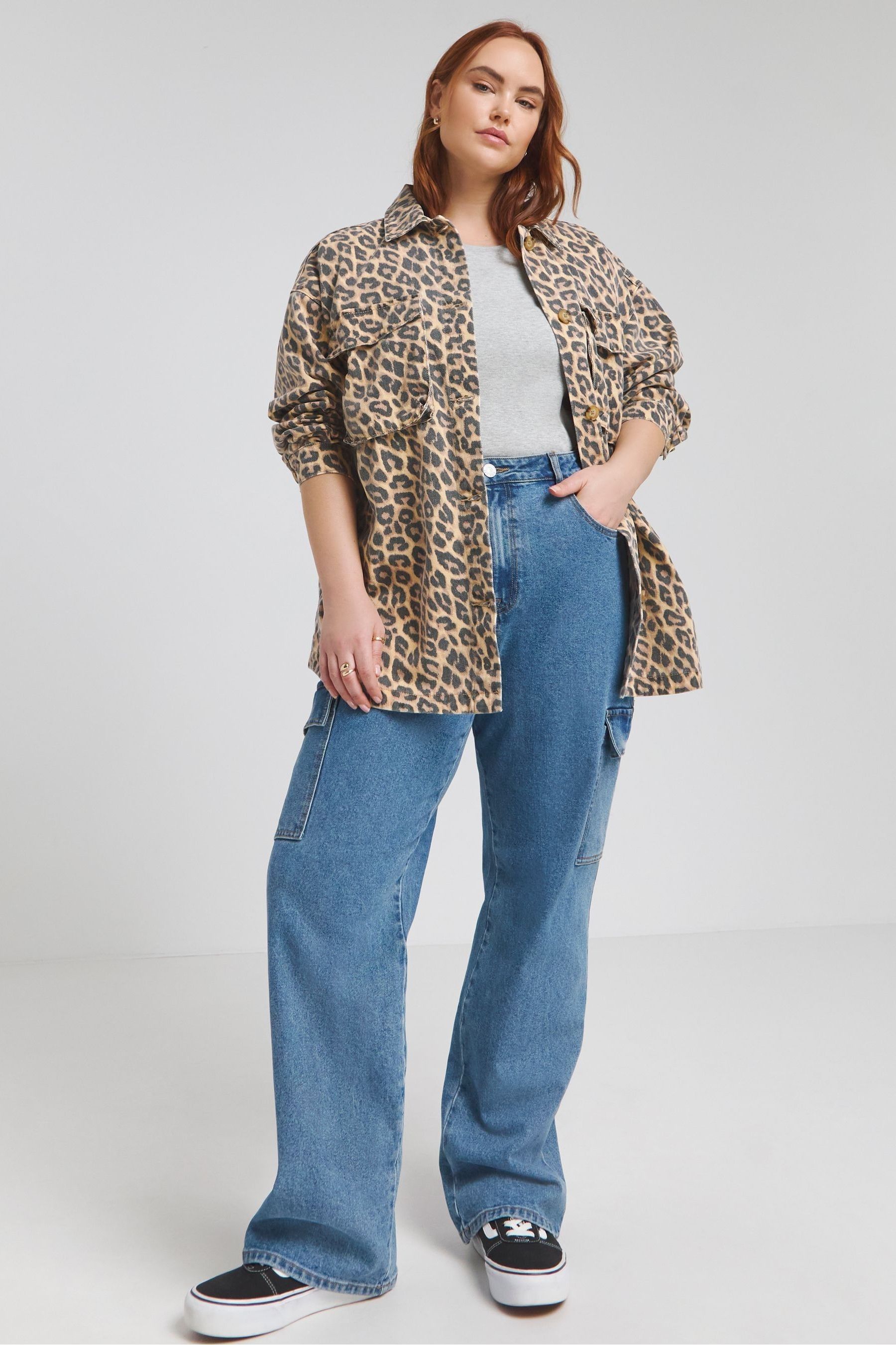 Leopard utility jacket top