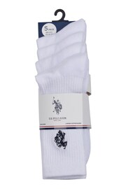 U.S. Polo Assn. Classic Sports White Socks 5 Pack - Image 2 of 3