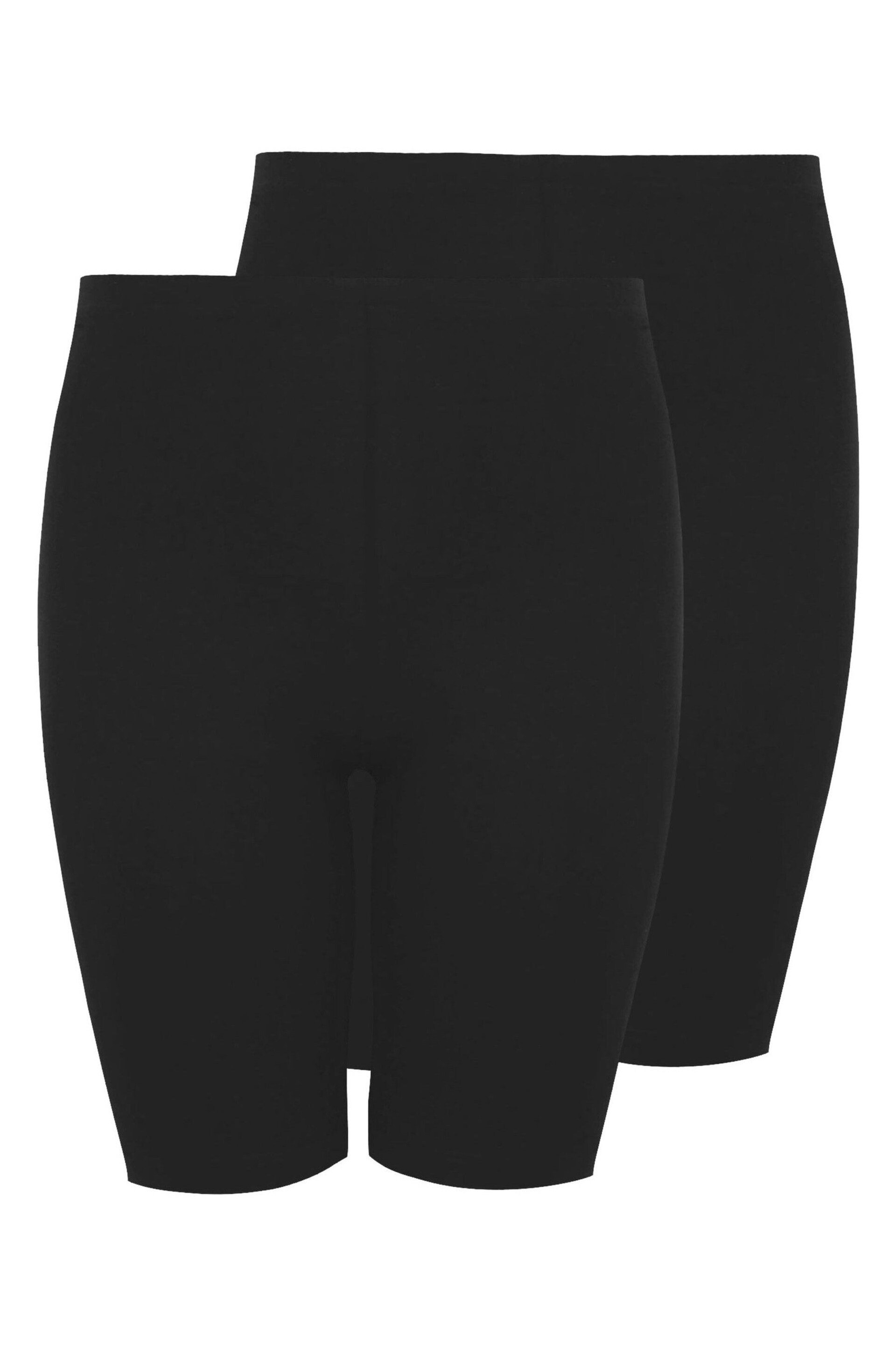 Yours Curve Black Cycling Shorts 2 Pack - Image 3 of 3