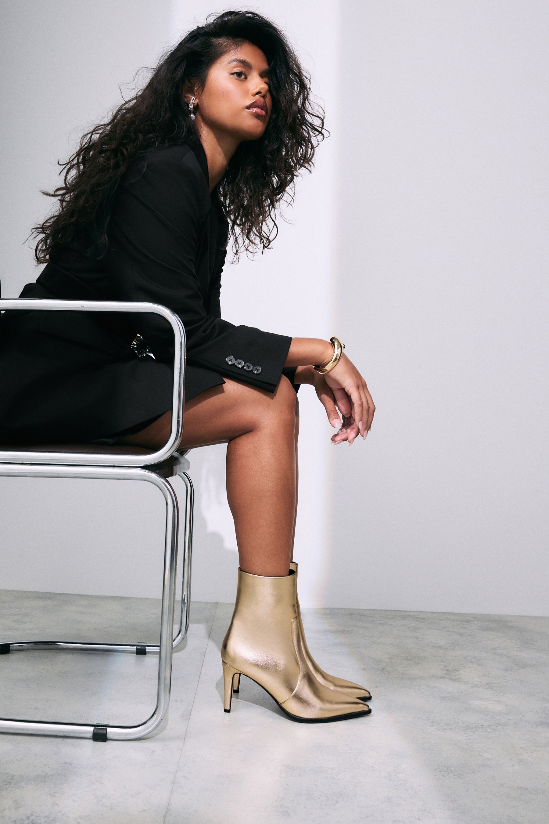 Buy Gold Forever Comfort Skinny Heeled Ankle Boots from the Next UK online shop