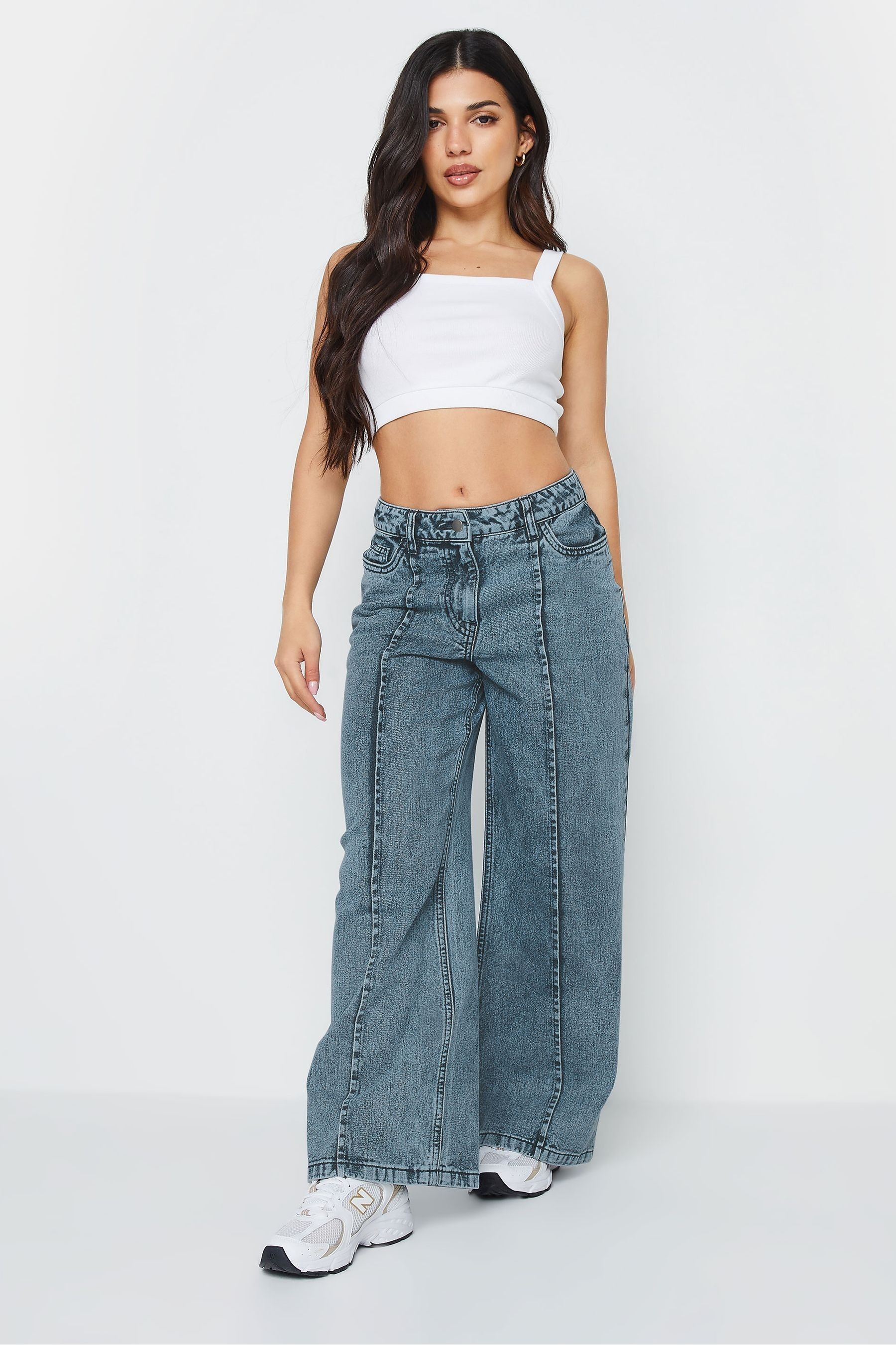Petite wide leg jeans uk top