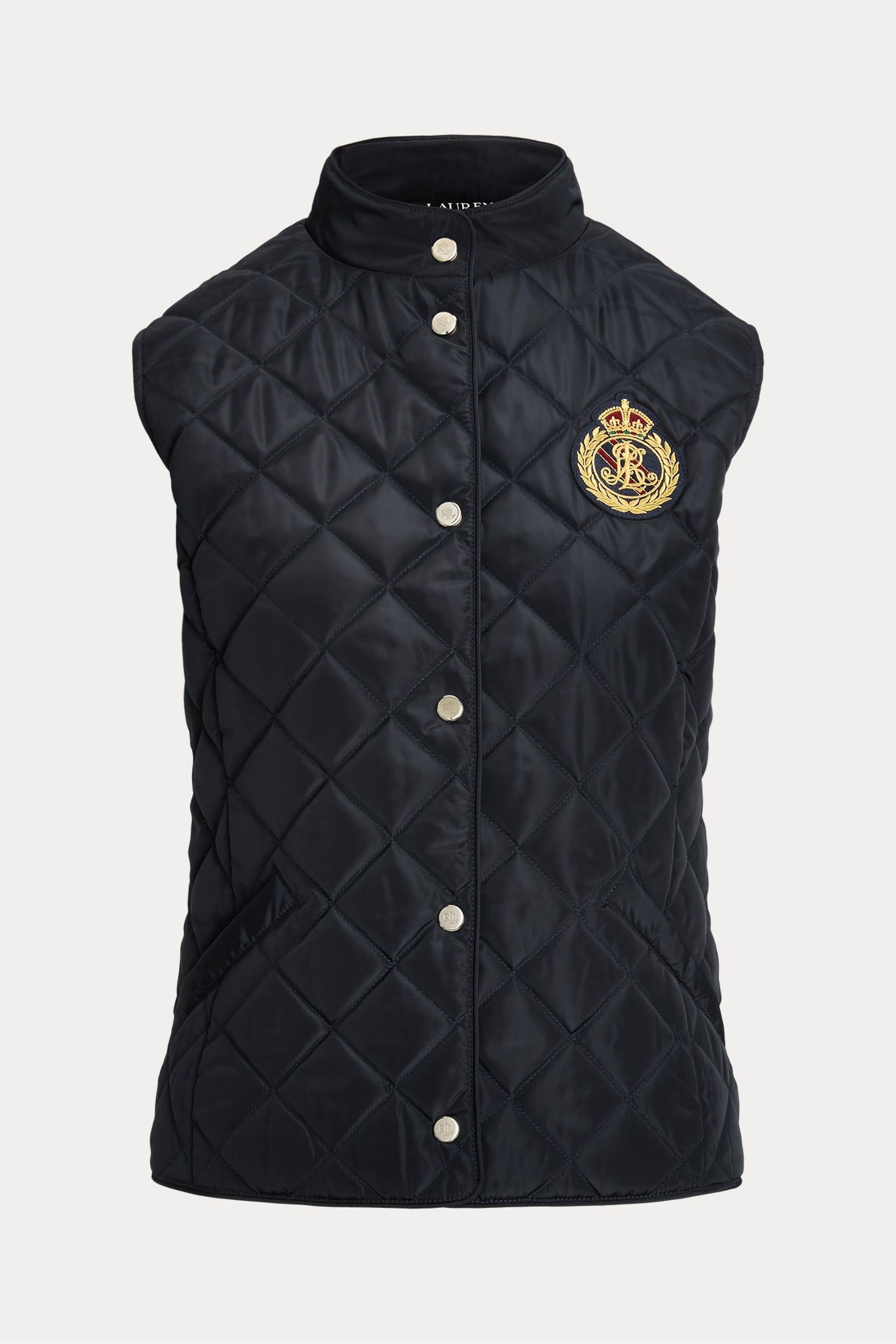 Buy Lauren Ralph Lauren Navy Quilted Chest Crest Logo Gilet from the Next UK online shop
