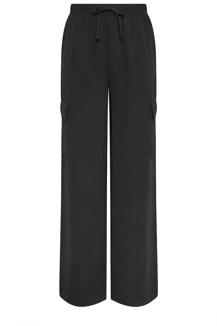 Long Tall Sally Black Crepe Cargo Wide leg Trousers - Image 5 of 5