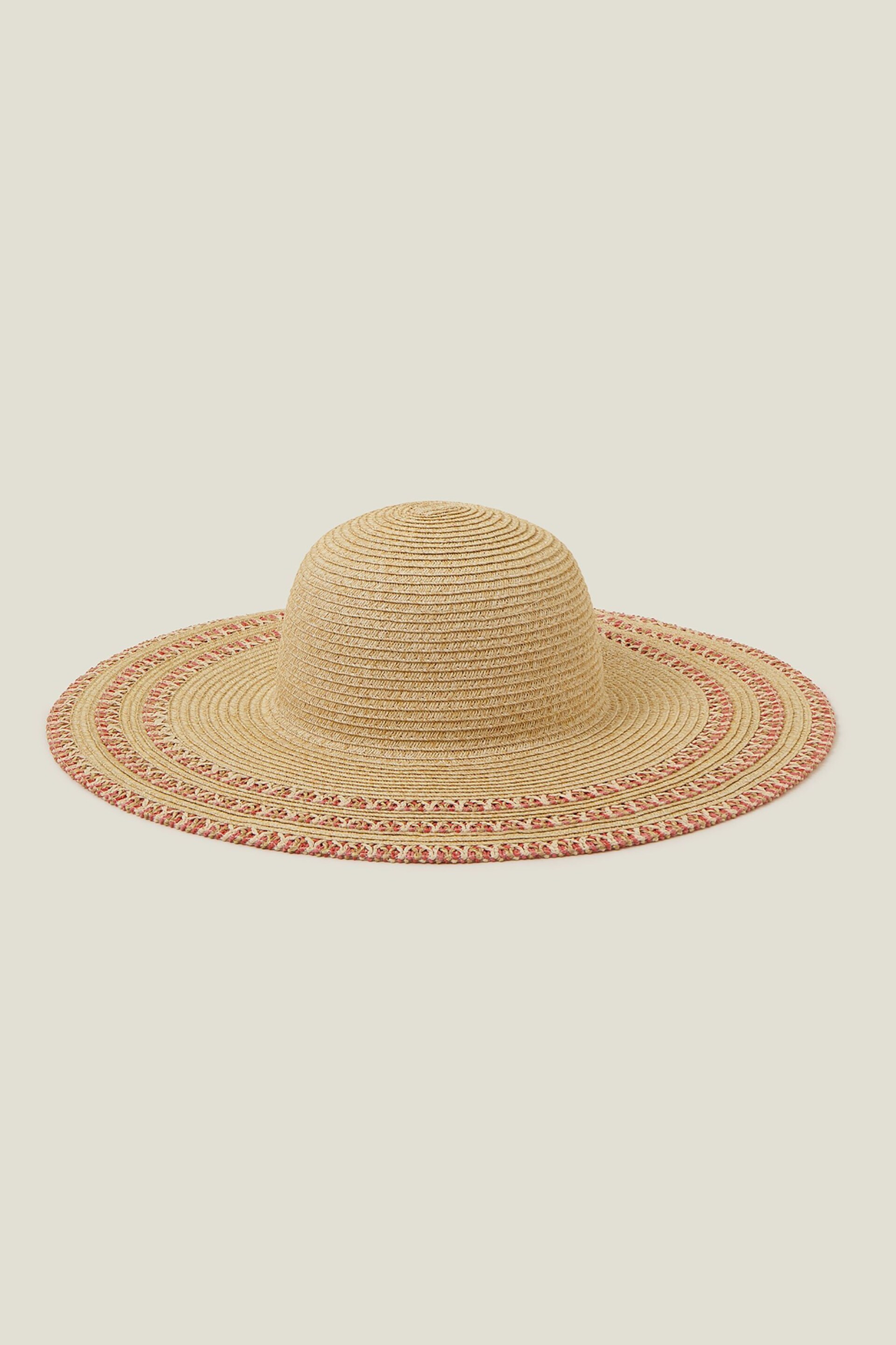 Accessorize Natural Braided Edge Floppy Hat - Image 1 of 3
