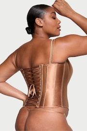 Victoria's Secret Toffee Nude Archive Satin Corset and Knicker Set - Image 2 of 3