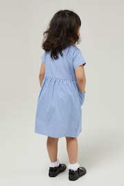 Trutex Blue Gingham 2 Pack Button Front School Summer Dress - Image 2 of 5