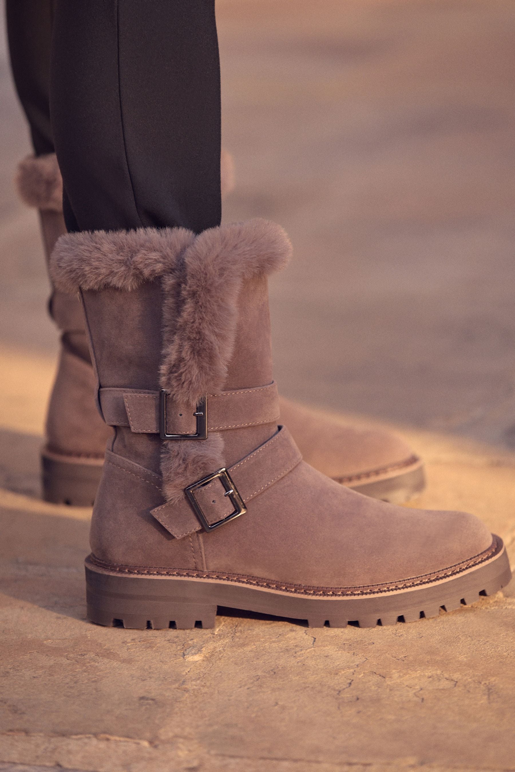 Mink ankle boots top