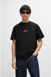 HUGO Cotton-Jersey Relaxed-Fit T-Shirt With Double Logo - Image 3 of 5