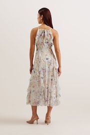 Ted Baker White Halterneck Lauriin Midi Dress With Ruffles - Image 2 of 5