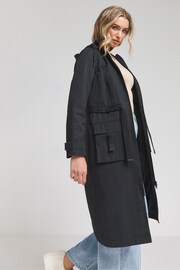 Simply Be Black Functional Utility Coat - Image 2 of 4